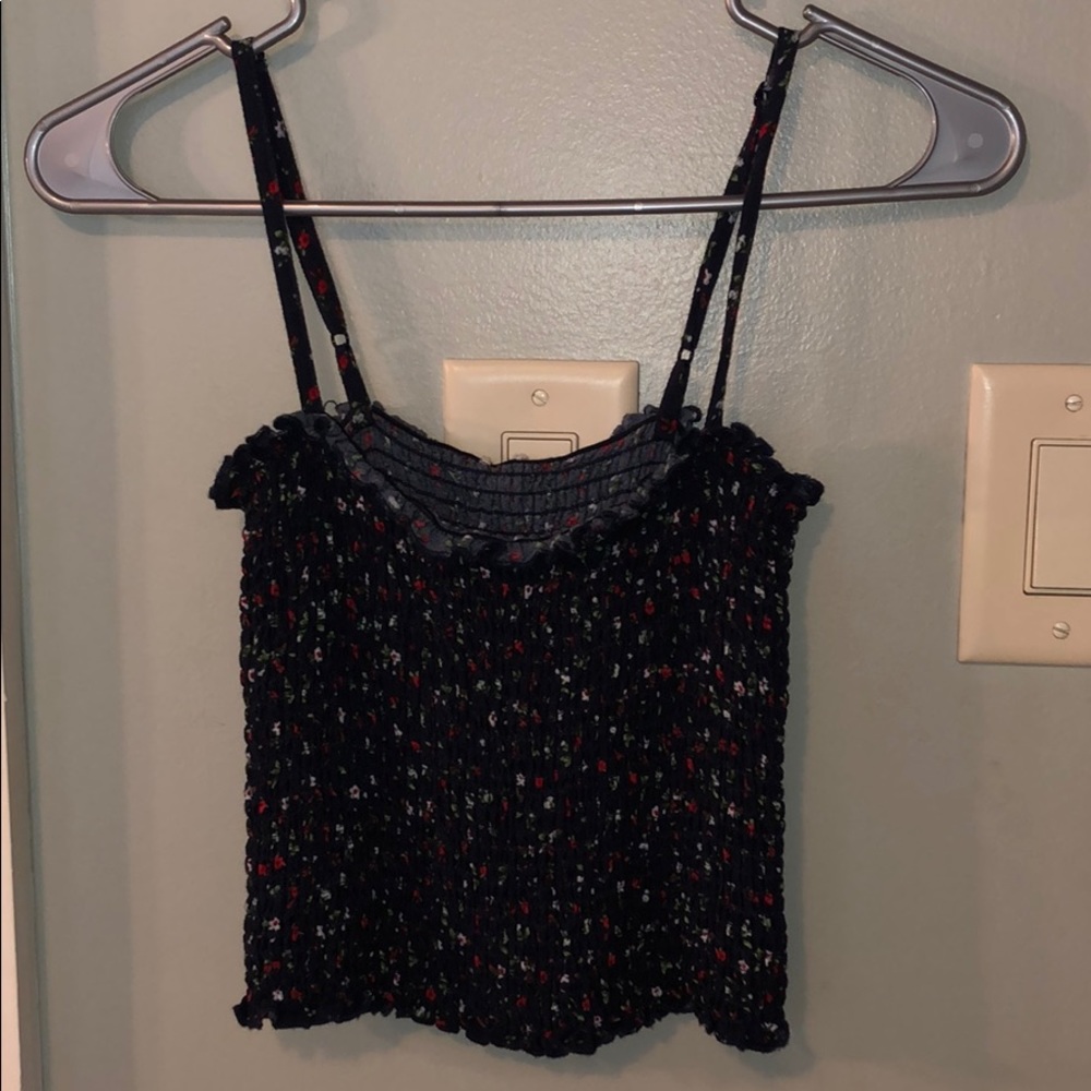PACSUN FLORAL NAVY CROP TOP